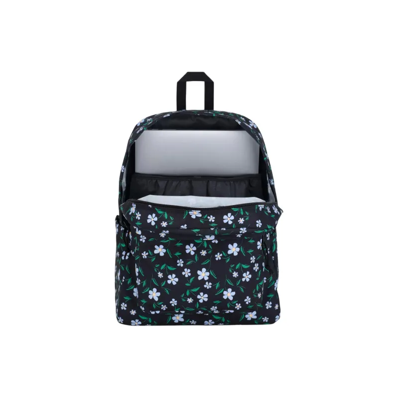 JanSport Recycled Polyester Backpack Unisex Black & White Green-4