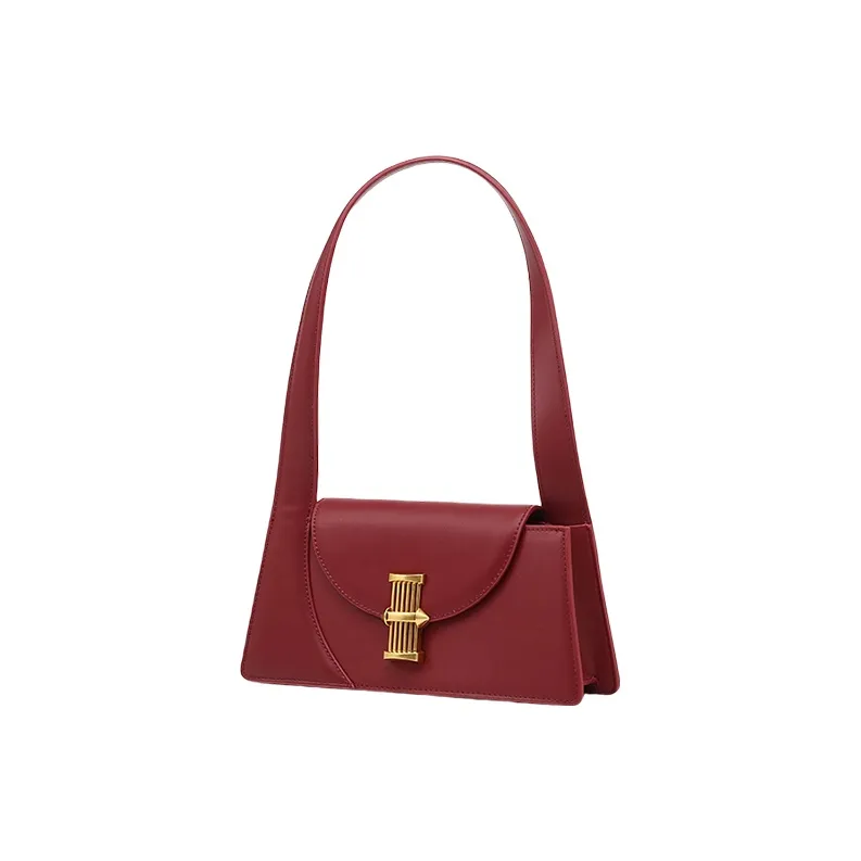 TTaG．baG Microfiber Synthetic Leather Shoulder Bag Women's Black/White/Red-6