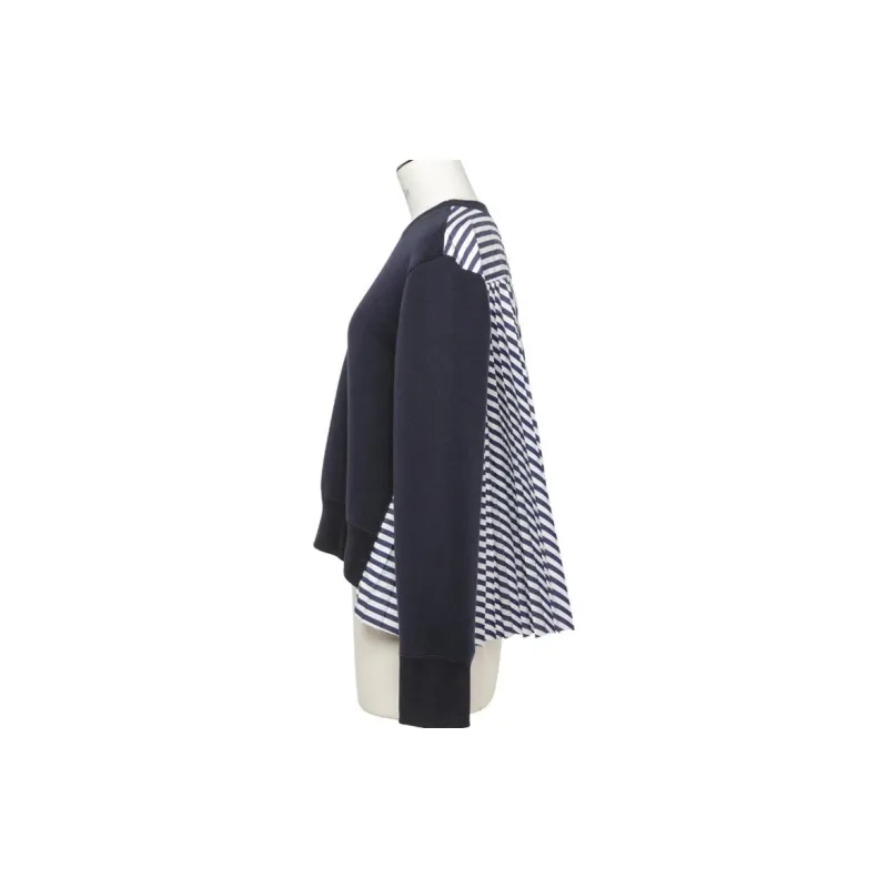 Sacai SS24 Sweatshirt Women's Dark Blue/Dark Blue Stripes-2
