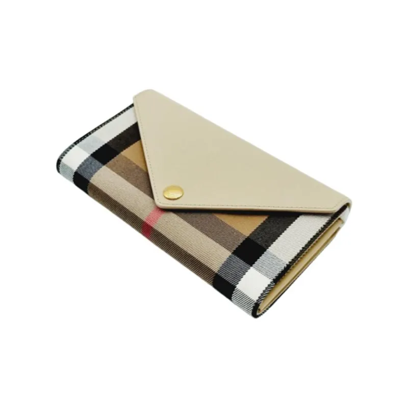 Burberry Canvas With Leather Envelope Bag, One Shoulder Crossbody, Clutch Women's Light Beige-5