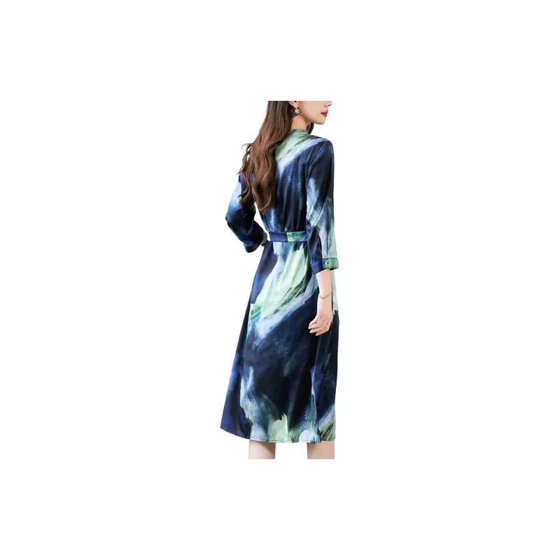 To The West Long Sleeved Dresses Women's Navy Blue-2