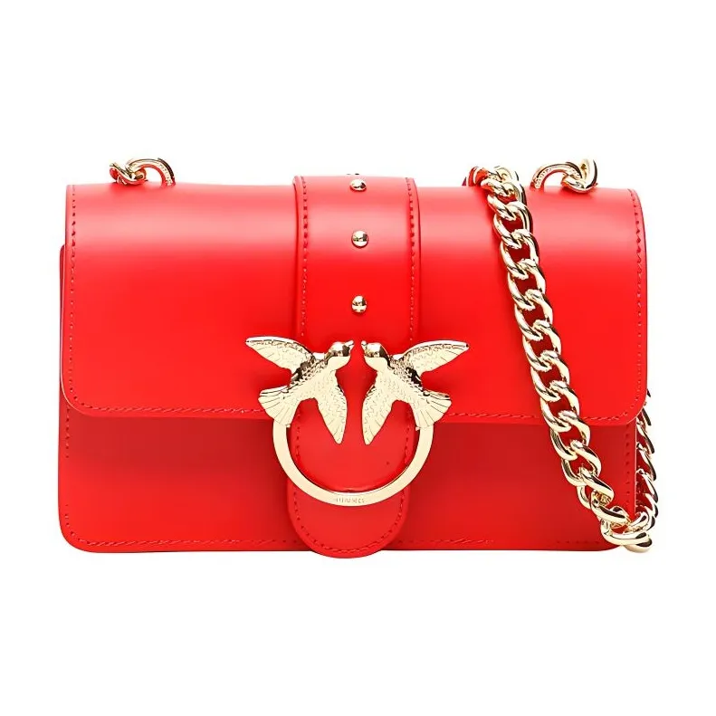 PINKO SIMPLY Leather Swift Bag Crossbody Bag Shoulder Bag Women's True Red-0