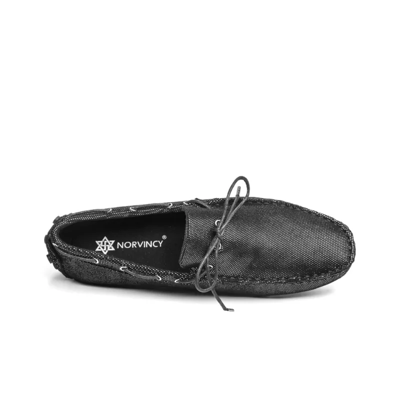 NORVINCY Gommino Loafers Men's Silver-3
