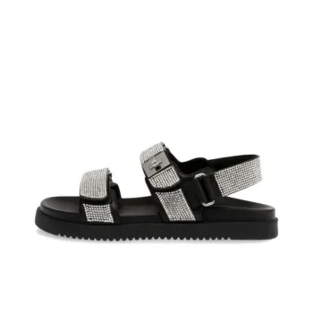 STEVE MADDEN Beach Sandals Women's Black Silver