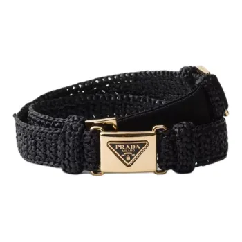 PRADA Triangle logo Crochet Belt
