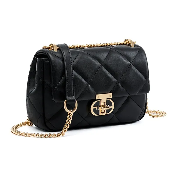 Carnival Keep Cow Leather Shoulder Bag Crossbody Bag Shoulder Bag Small Size Women's Black/Ecru/Red-2