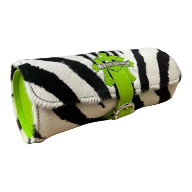 Chrome Hearts Plush Watch Box Jewelry Box Storage Bag Unisex Black White & Green-4