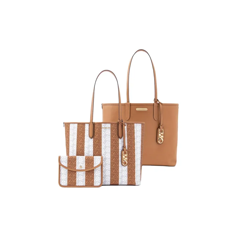 MICHAEL KORS Coated Canvas Tote Bag Shopping Bag Handbag Shoulder Bag Women's Light Heather Brown Multicolor-3