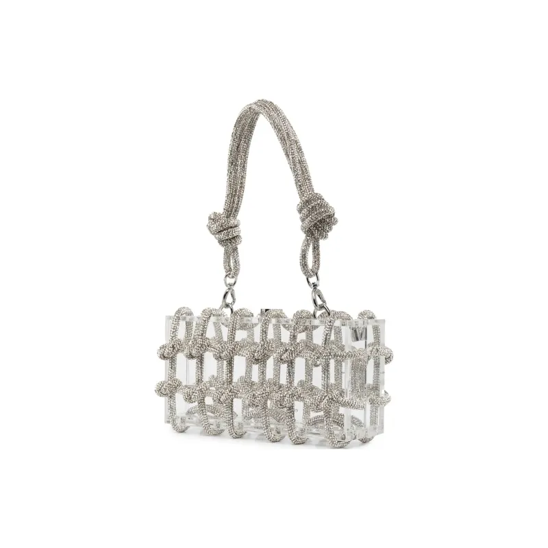 CULT GAIA Crystal Embellishment Handbag Shoulder Bag Women's Silver-1