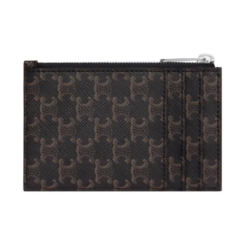 CELINE Triomphe Lambskin Card Holder Men's Black-2