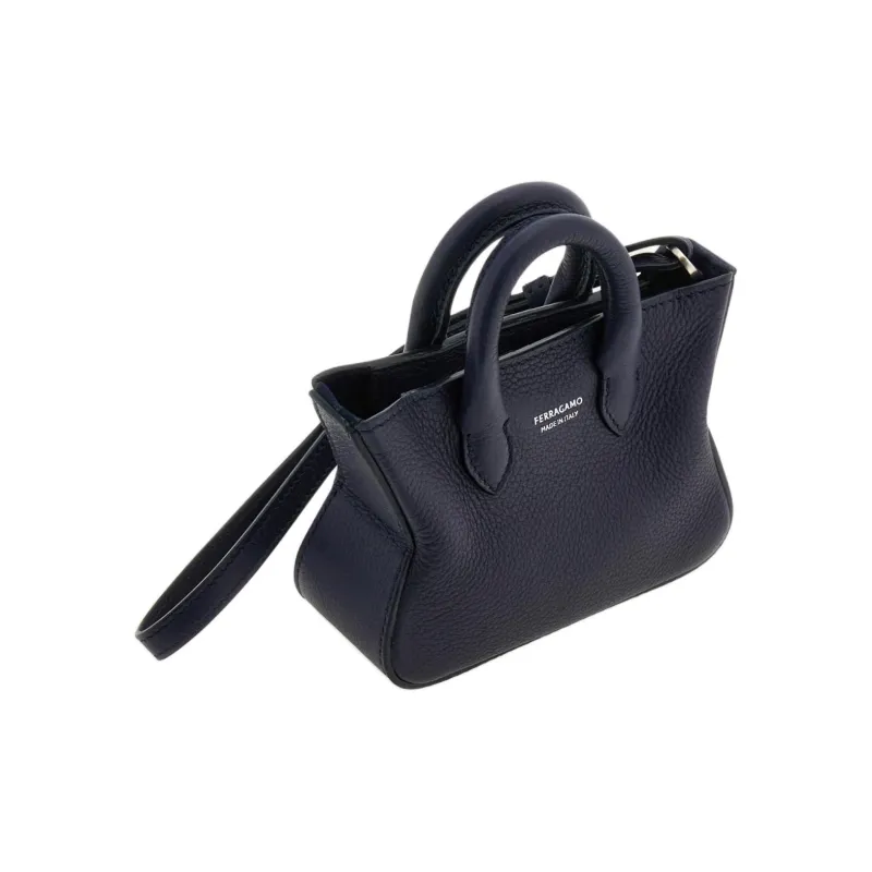 FERRAGAMO Calfskin Tote Charm Bag Merchandise Mini Men's Midnight Blue-1