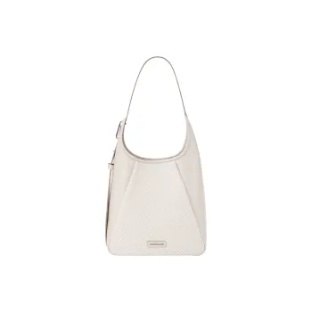 AMAZING SONG Cow Leather Shoulder Bag Women's Elegant Black/Happy Fruit White