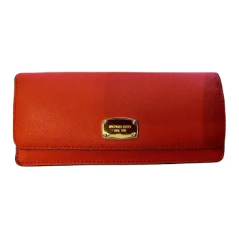 MICHAEL KORS Jet SetTravel Leather Envelope Wallet Women's Red