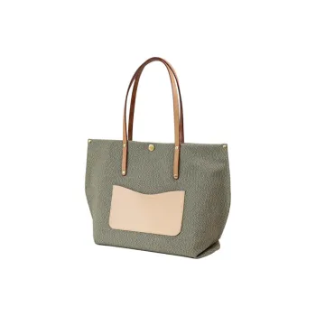 LINE ARTISANAL Canvas Tote Bag Shopping Bag Portable Canvas Shoulder Bag Large Size Women's Green