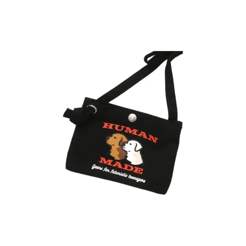 HUMAN MADE Cotton Shoulder Bag Unisex Black-4