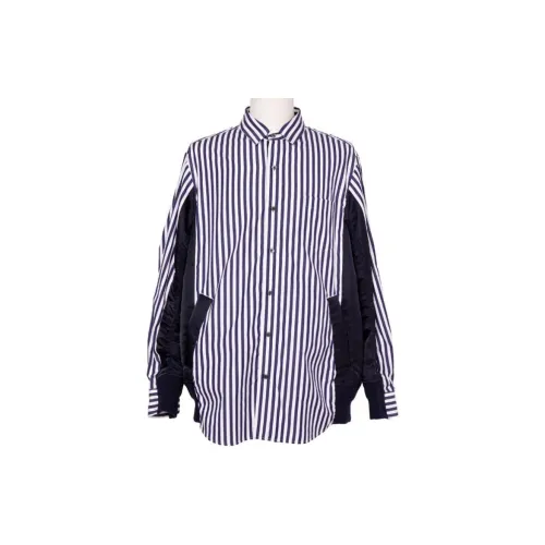 Sacai Shirts Men Navy Stripe/Navy