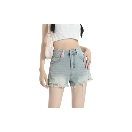 ONE MORE＊ Denim Shorts Women's Light Blue