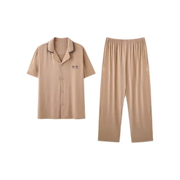 Ordifen Pajama Set Men's Brown White