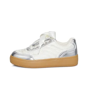 B10CROWN Lightweight And Breathable Low Top Skateboard Shoes Women's Silver