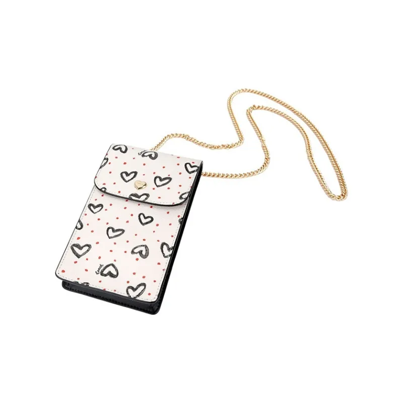 COACH N/S Artificial Leather Chain Shoulder Bag Crossbody Bag With Cell Phone Pouch Mini Women's White-4