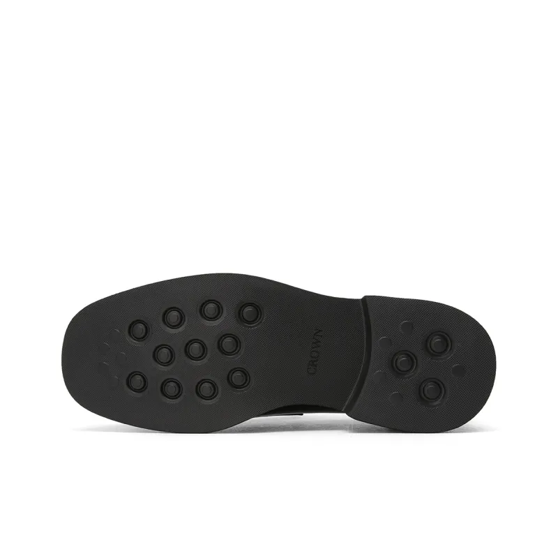 CROWN Loafers Men's Black One Yard Larger-4