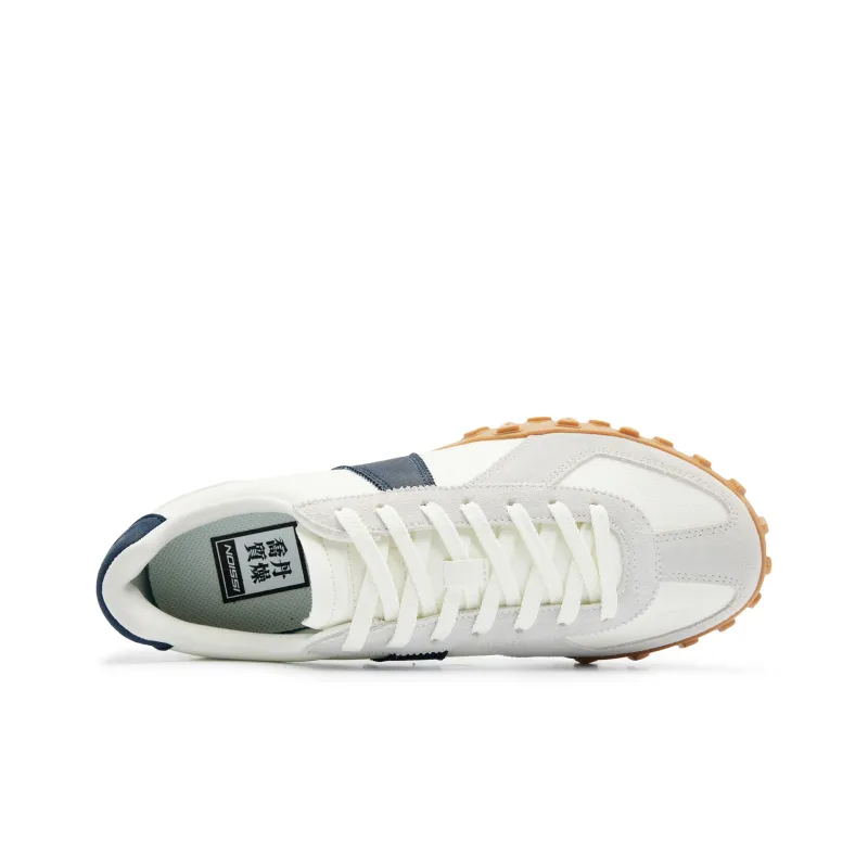 QIAODAN Abrasion Resistant Breathable Low Top Casual Shoes Men's White Blue-3