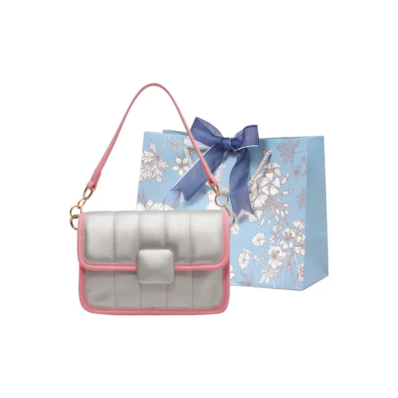 REDOO PU Portable Crossbody Bag, Shoulder Bag Regular Women's White & Pink/White & Black/Silver & Pink-10