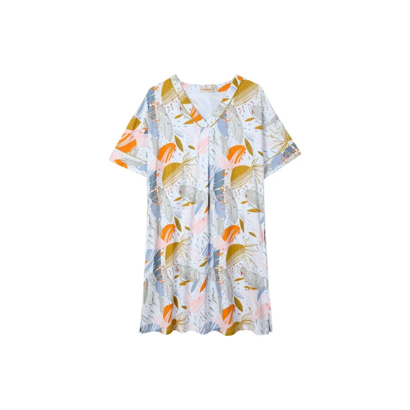 AUTUMNDEER Nightgown Women's QHDN233D Light Blue-0