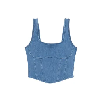 Victoria's Secret PINK BRALETTES & BRA TOPS THE CINCHED CORSET TOP/DB Bra Women's Denim Blue