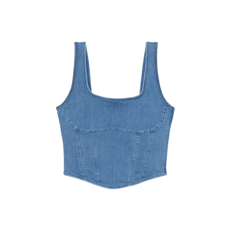 Victoria's Secret PINK BRALETTES & BRA TOPS THE CINCHED CORSET TOP/DB Bra Women's Denim Blue-0