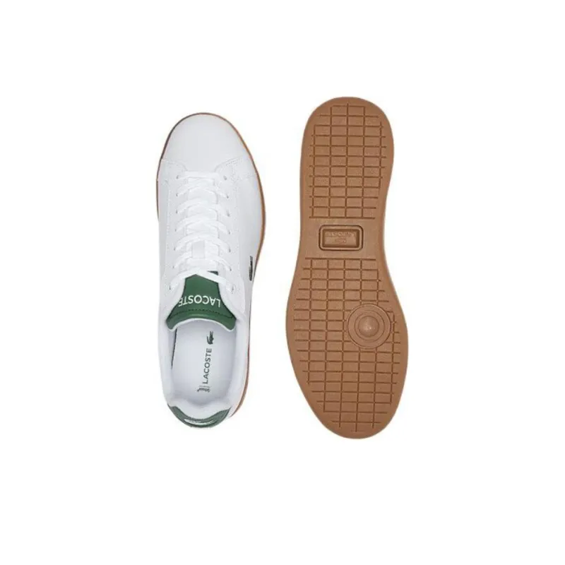 LACOSTE Anti Slip Wear Resistant Low Top Skateboard Shoes Men's White Green-4