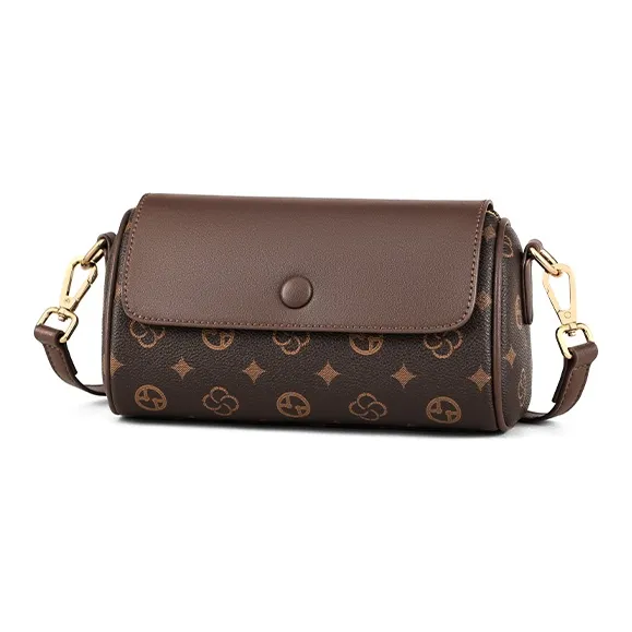VINEY Synthetic Leather Shoulder Bag Crossbody Bag Cylinder Bag Regular Women's Coffee-2