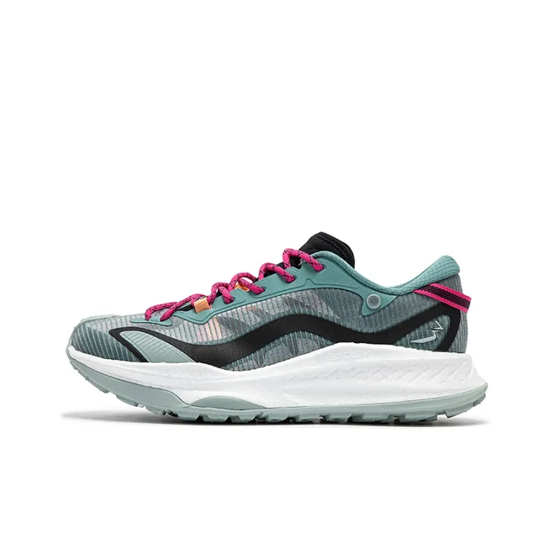 361° Cushioning Wear Resistant Low Top Running Shoes Men's Cyan Black-0