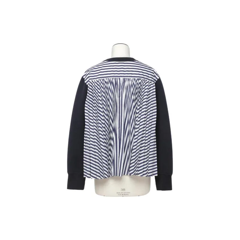 Sacai SS24 Sweatshirt Women's Dark Blue/Dark Blue Stripes-1