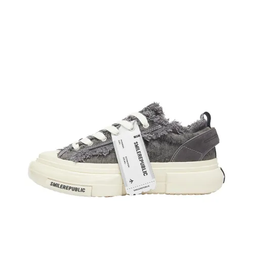 SMILEREPUBLIC INCEPTION GRAY FRINGE Wear Resistant Height Increasing Low Top Canvas Shoes Unisex Gray