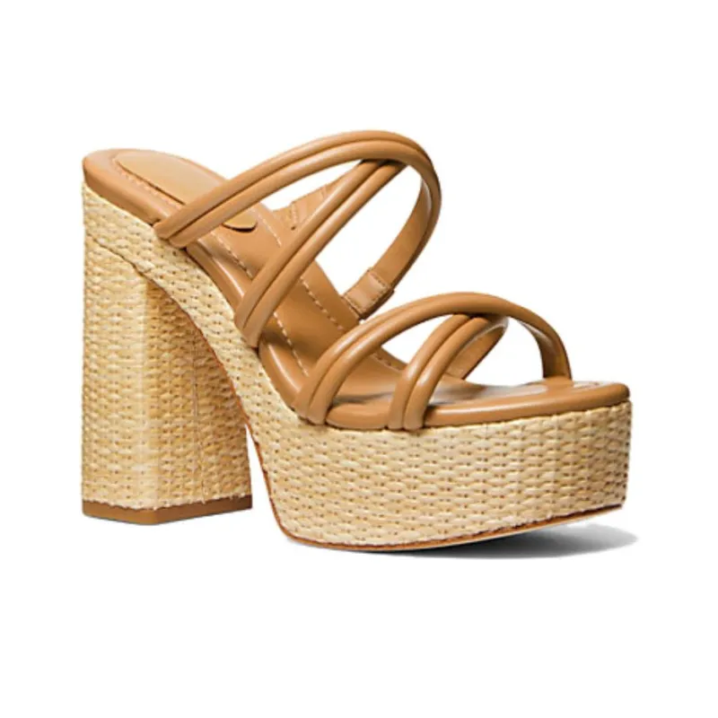 MICHAEL KORS Corrine 127mm Leather Platform Sandals Women's-2