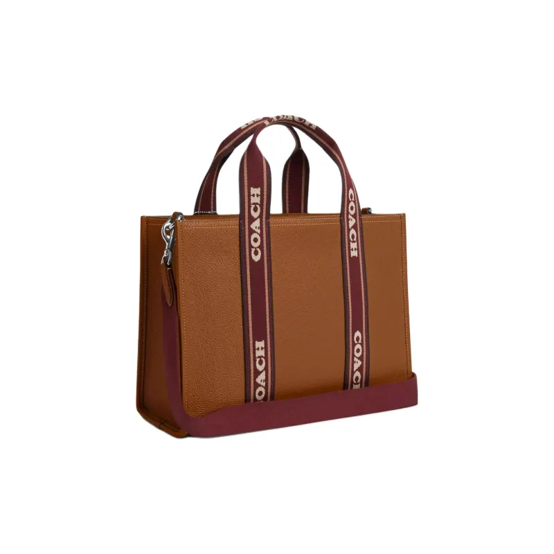 COACH Smith Leather Tote Bag Shopping Bag Shoulder Bag Crossbody Bag Handbag Large Size Women's Silver & Multicolor-1