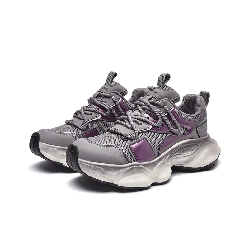 La Chapelle Breathable Height Increasing Low-Top Chunky Sneakers Women's-11