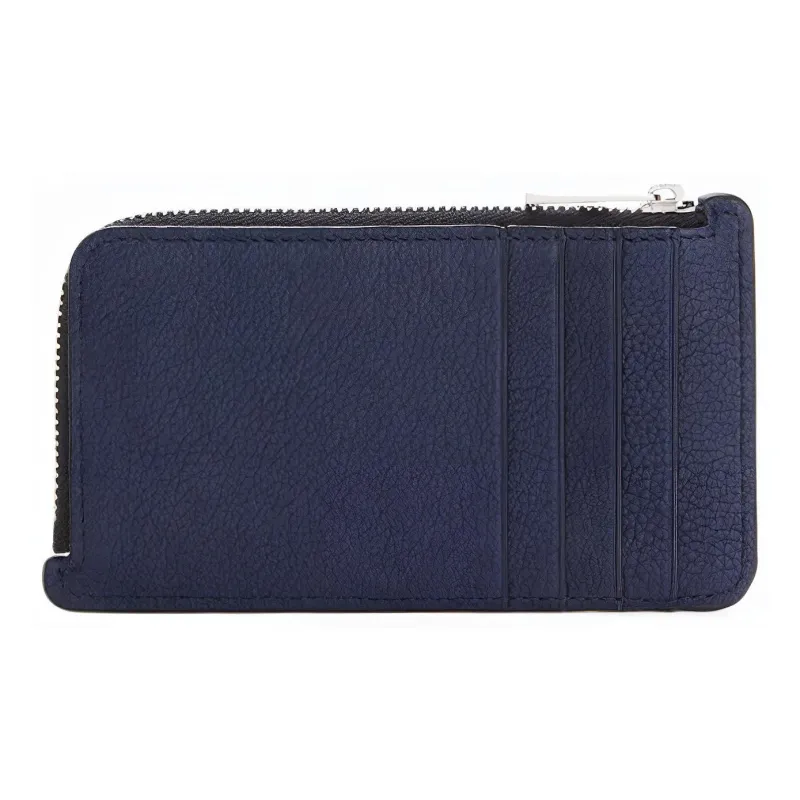 LOEWE Anagram Grained Calfskin Coin Card Holder Men's Blue-2