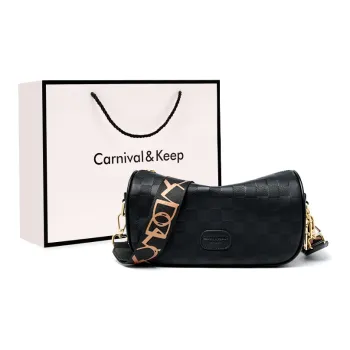 Carnival Keep Cow Leather Pillow Bag Shoulder Bag Crossbody Bag Regular Women's Black/Ecru