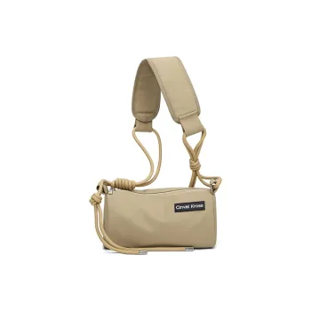 Simvay Clos Fabric Commute Bag Shoulder Bag Small Size Unisex Khaki/Black