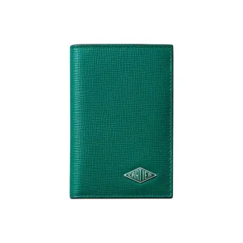 CARTIER Textured Calfskin Wallet Unisex Grass Green