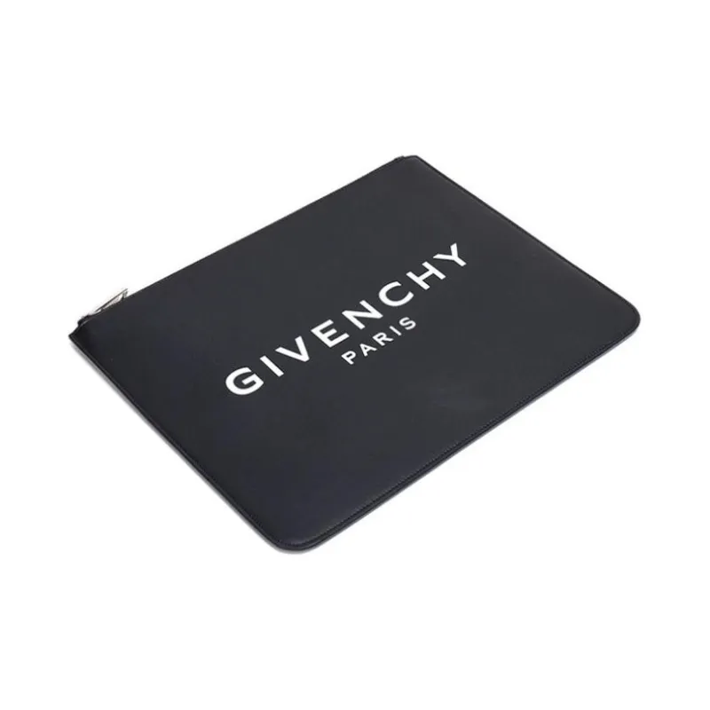 Givenchy Leather Clutch Tubas Men's Black-2