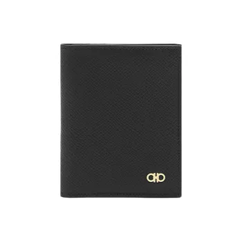 FERRAGAMO Leather Card Holder Men's Black