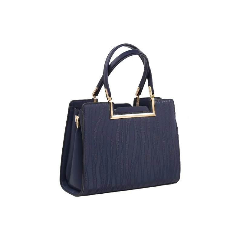 TTaG．baG Microfiber Synthetic Leather Handbag Women's Blue-1