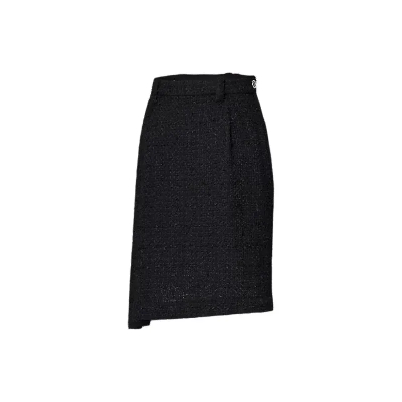 LOUIS VUITTON Asymmetrical Tweed Skirt-2
