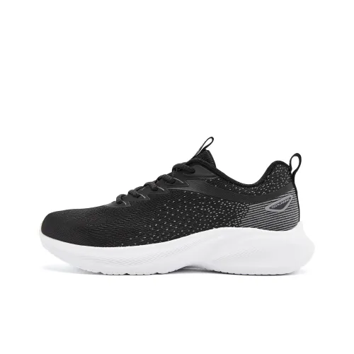 QIAODAN Cushioning, Breathable, Lightweight, Rebound Low Top Running Shoes Women's Black White