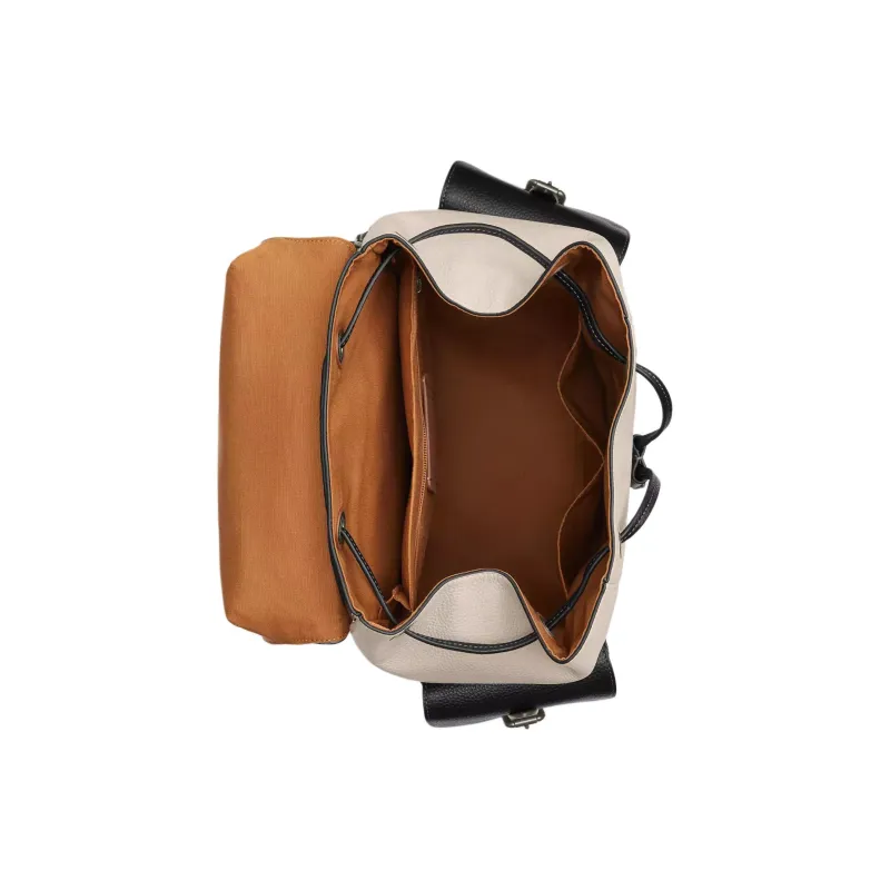 COACH Hudson Elegant Pebbled Leather With Signature Coated Canvas Backpack Large Size Men's Charcoal Gray-3