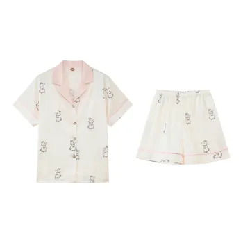 Kosrood Pajama Set Women's White Gold