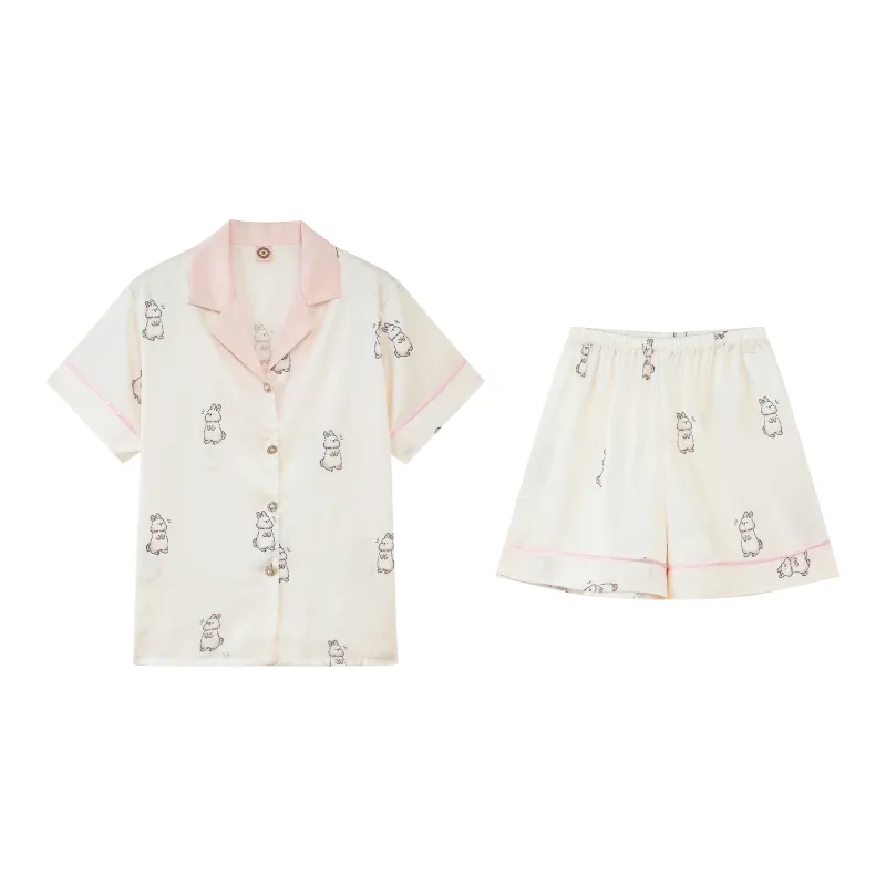 Kosrood Pajama Set Women's White Gold-0